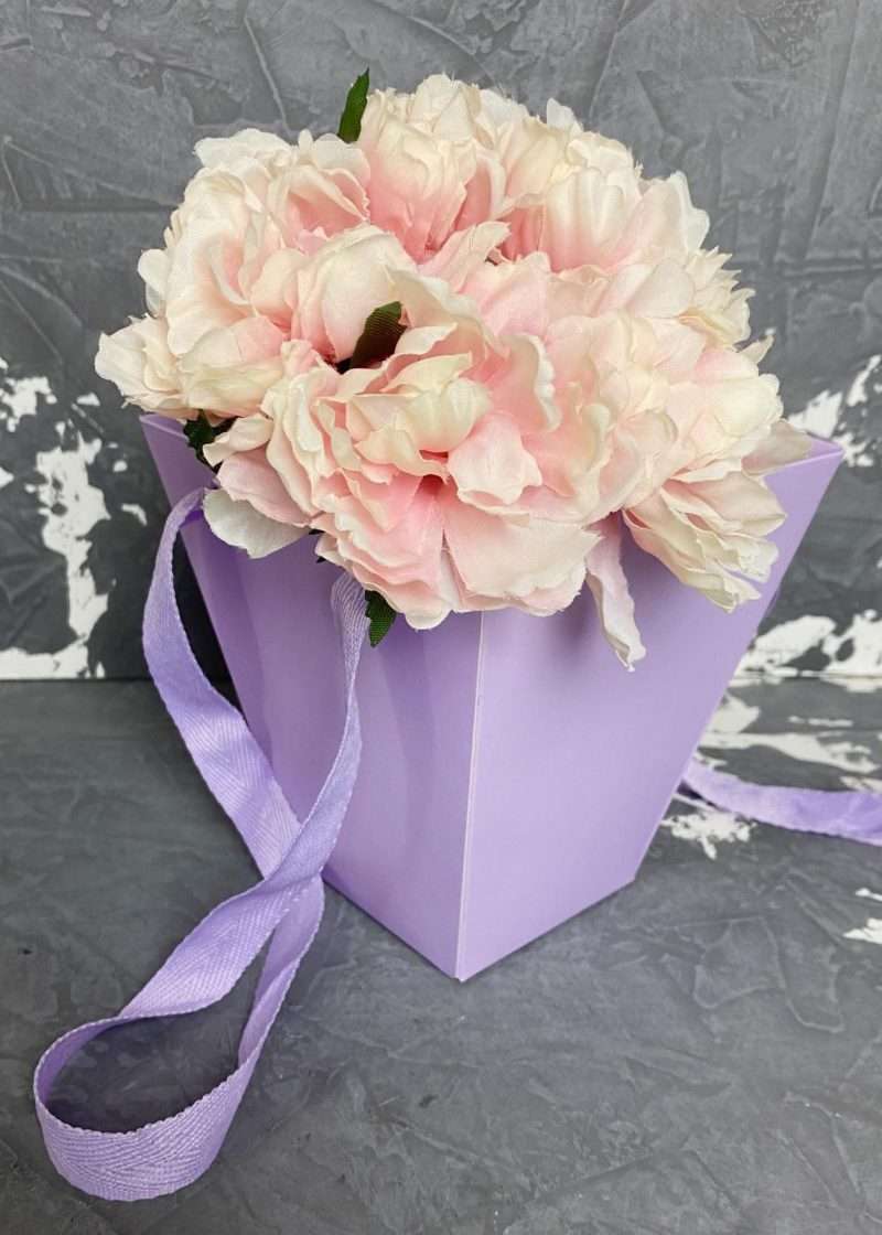 Флористическая коробка Трапеция лиловая